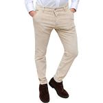 Pantaloni casual beige S di cotone a 5 tasche per Uomo 