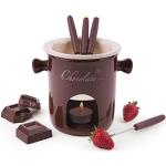 Excelsa Chocolate Servizio Fonduta Cioccolato 7 Pezzi, Acciaio Inossidabile, Marrone, 12x12x13.5 cm, 7 unità