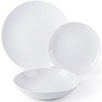 Servizi piatti bianchi di porcellana finitura opaca 18 pezzi per 6 persone Excelsa 