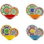 Piatti decorati multicolore di porcellana 12 pezzi Excelsa 