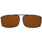 Eyekepper 58x38 MM clip su occhiali da sole con molla di traino polarizzata Brown Lens