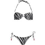 Bikini neri XL in poliestere zebrati con ferretto per Donna F**k project 