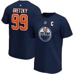 Fanatics Wayne Gretzky #99 Edmonton Oilers Alumni Player NHL T-Shirt Navy, Blu, M