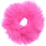 Fasce elastiche per capelli invernali per donne e ragazze in pelliccia di coniglio con pompon per capelli in pelliccia di cavallo (rosa rosso)