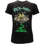 Camicie stampate scontate nere XL di cotone per Uomo Rick and Morty 