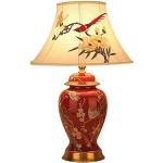 Lampade da tavolo design orientali rosse in ceramica compatibile con E27 