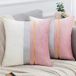 Cuscini rosa 45x45 cm in velluto tinta unita per divani 