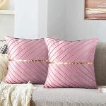 Cuscini rosa 40x40 cm in velluto a righe per divani morbidi 