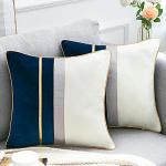 Cuscini blu navy 50x50 cm in velluto tinta unita per divani 