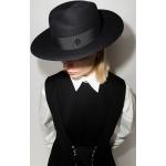Cappelli fedora neri in viscosa tinta unita per Donna Maison Michel 