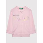 Felpe scontate rosa con zip per bambini United Colors of Benetton 