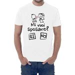 Fermento Italia T-Shirt Uomo Divertente Mi Vuoi SPOSARE? - Maglietta Umoristica 100% Cotone JHK (50-52 XXL EU Uomo, Bianco)