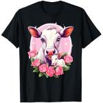T-shirts nere S a fiori a tema mucca per la festa della mamma premaman per Donna 