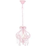 Lampadari barocchi rosa di cristallo a goccia compatibile con E14 Festnight 