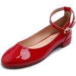 Ballerine larghezza C vintage rosse numero 39 antiscivolo con cavigliera per Donna 