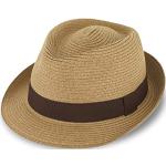 Cappello estivo naturale in diverse misure e colori cappello da sole in carta 100% fiebig Jackson Trilby Cappello di carta con nastro grosgrain colorato 