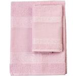 Set asciugamani rosa di spugna tinta unita 