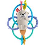 Fisher Price - Lontra Dentaruolo sonaglino mordicchiabile senza BPA, con anelli flessibili, giocattolo per bambini 3+ Mesi, HJW12