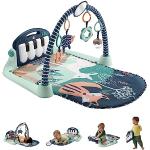 Fisher-Price - Palestrina Baby Piano 4 in 1, tappetino con pianoforte musicale e giocattoli per il gioco distesi sul pancino, cerbiatto blu [esclusiva Amazon], giocattolo per bambini 0+ Mesi, HKX37