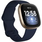 Fitbit Versa 3 Health & Fitness Smartwatch with 6-months Premium Membership Included, Built-in GPS, Daily Readiness Score and up to 6+ Days Battery, Midnight / Soft Gold