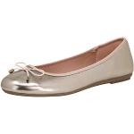 Fitters Footwear That Fits Donne Ballerine Claudia Finta Pelle Look Metallico con Fiocco (44 EU, Champagne)