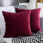 Cuscini rossi 50x50 cm in velluto a righe 1 pezzo per divani 