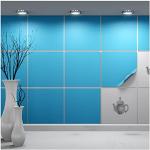 FoLIESEN - Adesivi per piastrelle 20x20 cm | Adesivi murali autoadesivi per bagno e cucina I Resistenti ai graffi e rimovibili | 40 Decalcomania per piastrelle, Blu pallido opaco