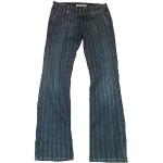 Fornarina Jeans Donna Blu Club Gessato Stripe Business Bootcut Flare Pant Blu 27W x 34L