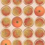 Carte da parati arancioni a tema limone di design Fornasetti 