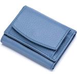 Mini portafogli eleganti blu di pelle con protezione da RFID per Donna 