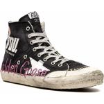 Sneakers alte larghezza A nere numero 46 con stringhe per Donna Golden Goose Francy 