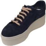 Sneakers larghezza E casual blu numero 37 con stringhe platform per Donna Frau 