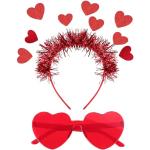 Occhiali da sole eleganti rossi con paillettes per San Valentino per Donna Frcolor 