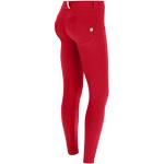 FREDDY - Pantaloni Push Up WR.up® 7/8 Superskinny Cotone Organico, Rosso, Extra Small