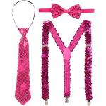 Accessori moda rosa in similpelle all over con paillettes per Uomo 