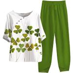 Vestiti ed accessori verdi XXL taglie comode di cotone con glitter per Natale da palestra per Donna 
