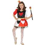 Funidelia | Costume da regina di cuori per bambina Queen of Hearts, Alice nel Paese delle Meraviglie - Costume per bambini e accessori per Feste, Carnevale e Halloween - Taglia 10-12 anni - Rosso
