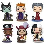 Funko Pop - Disney Villains - Malefica, Regina Malefica Grimhilde, Lady Tremaine, Doctor Facilier, Capitan Hook, e, Cruella de Vil - Set di 6 figure