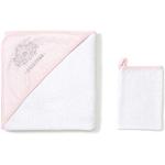 Asciugamani ricamati rosa di cotone 