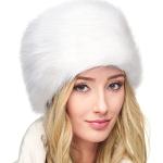 Cappelli invernali bianchi di pelliccia per Donna 
