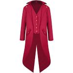 Cappotti lunghi steampunk rossi XL tinta unita manica lunga per Uomo 