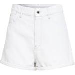 Shorts scontati bianchi 6 XL in twill a vita alta per Donna G-Star 