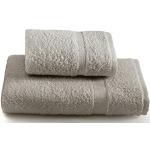 Set asciugamani scontato grigio 60x100 di spugna tinta unita lavabile in lavatrice Gabel 