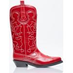 Stivali texani rossi numero 39 di pelle per Donna Ganni 