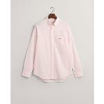 Camicie scontate rosa 4 XL in poliestere a quadri con manica lunga per Uomo Gant 