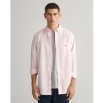 Camicie scontate preppy rosa XXL taglie comode di cotone con manica lunga per Uomo Gant 