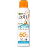 Creme solari spray per pelle sensibile SPF 50 per bambini Garnier Ambre Solaire 