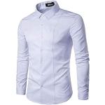 Magliette & T-shirt Slim Fit eleganti bianche XL taglie comode tinta unita Tencel traspiranti manica lunga per Uomo 