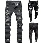 Jeans elasticizzati casual grigi XL taglie comode lavabili in lavatrice per Uomo 
