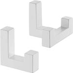GedoTec®, set di ganci appendiabiti angolari di colore bianco, modello Tetris, set con gancio singolo e doppio gancio, da parete, con vite invisibile, marchio di qualità per la tua casa